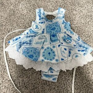 SweetHoney Blue and White Diaper Cover Set
